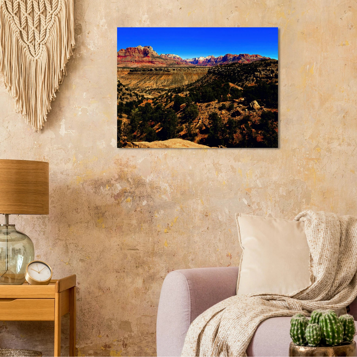Zion National Park Mesa Vista Photography Print | Utah Red Rock Landscape