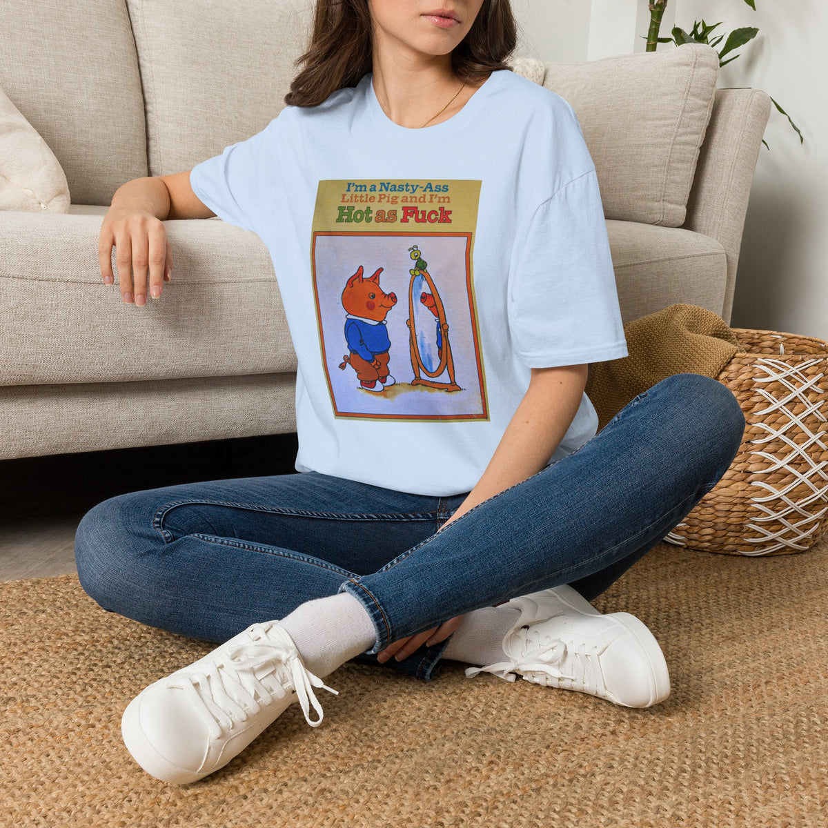 Nasty Ass Little Pig Shirt | Funny Sarcastic Storybook Graphic Tee | Retro Children's Book Meme T-Shirt | Unapologetic Humor Apparel