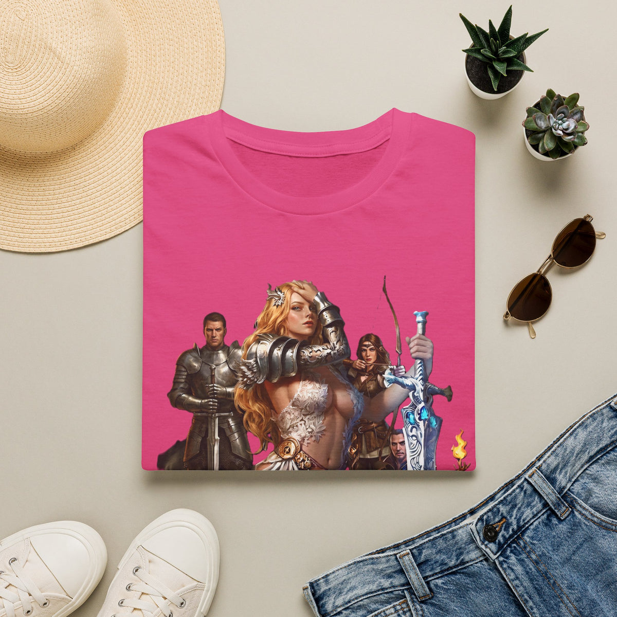 Fantasy Heroine Graphic Tee | Warrior Princess & Great sword T-Shirt | Dungeons and Dragons RPG Party Shirt | Dark Fantasy Graphic Tee