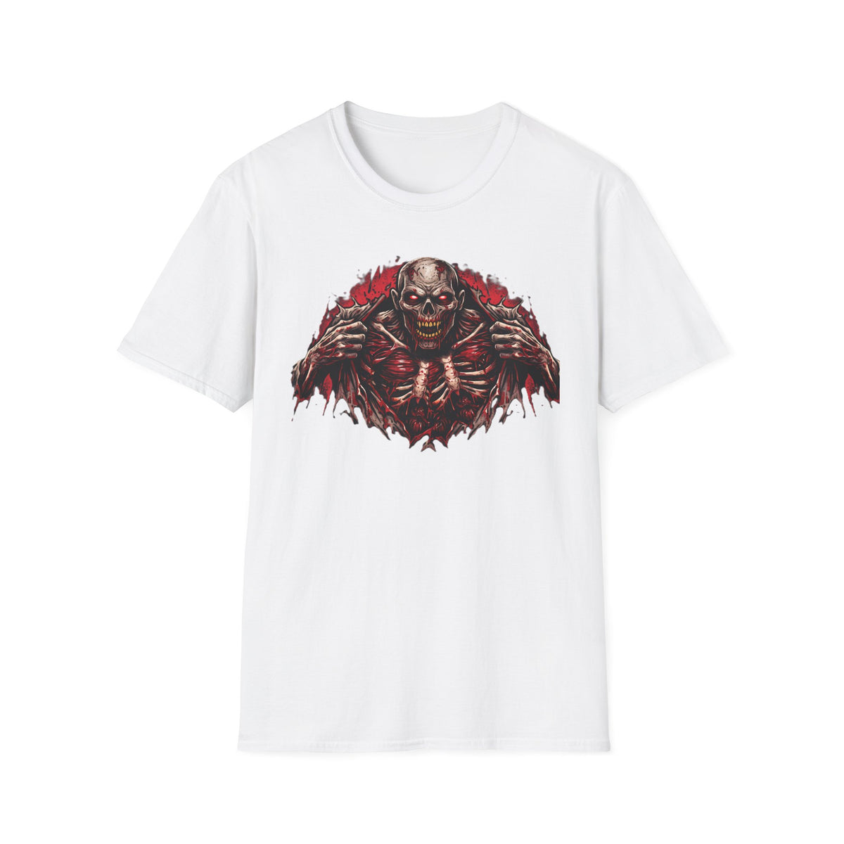 Ripped Zombie Chest Dark Art Graphic T-Shirt