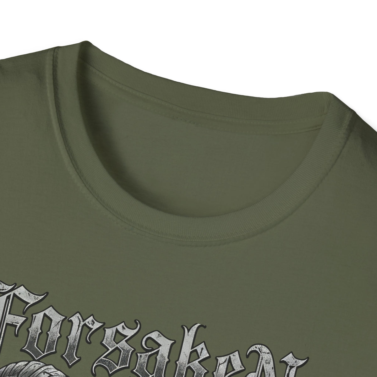 Forsaken Horned Skull Graphic Tee | Gothic Runes & Crossed Axes T-Shirt