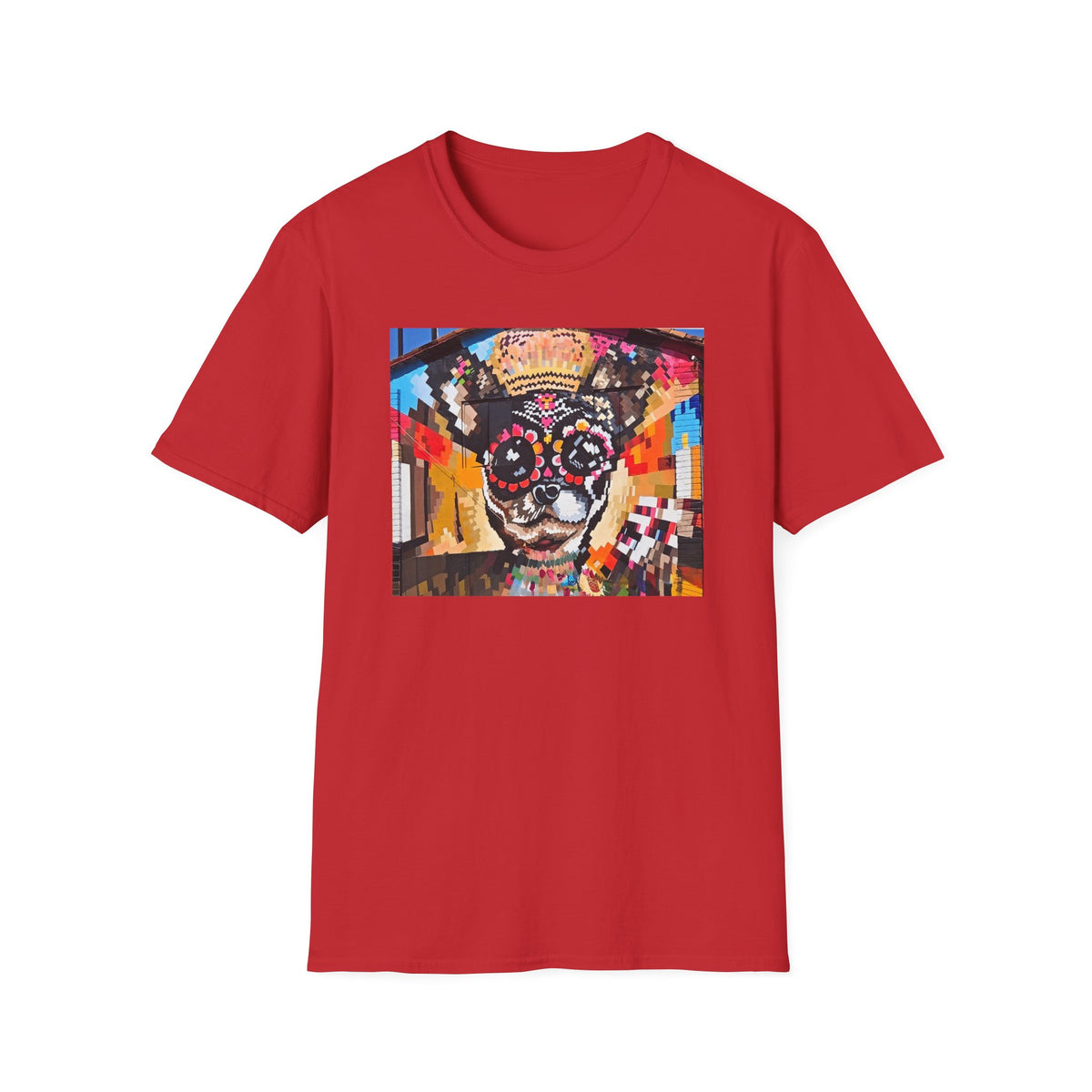 Dia de los Muertos Chihuahua Mural T-Shirt | Sugar Skull Dog Graphic Tee