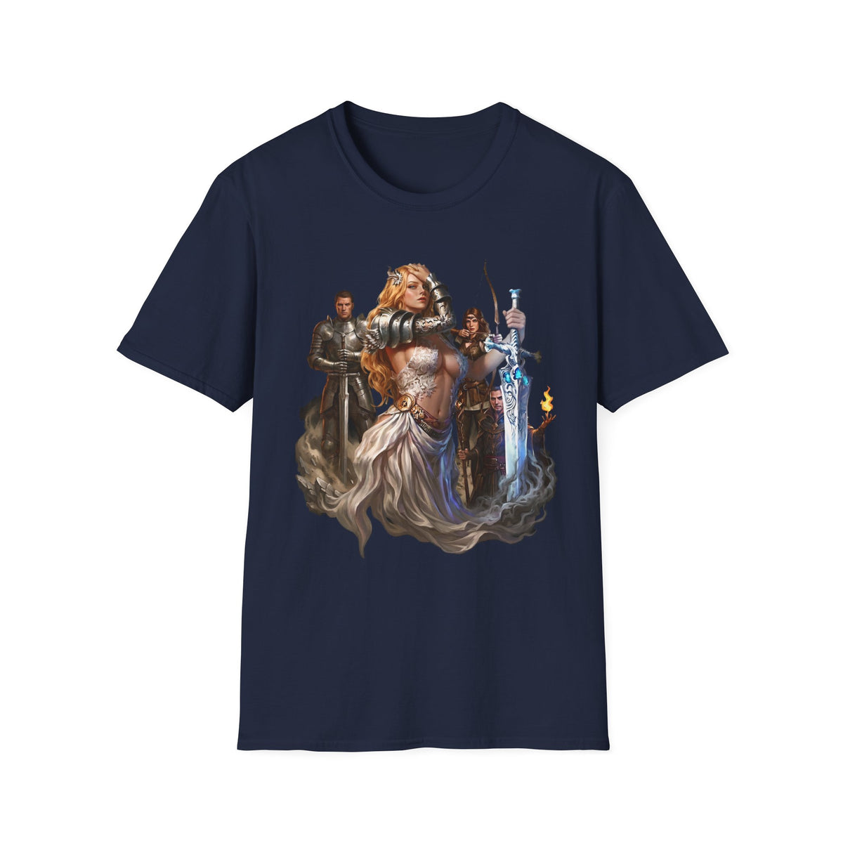 Fantasy Heroine Graphic Tee | Warrior Princess & Great sword T-Shirt | Dungeons and Dragons RPG Party Shirt | Dark Fantasy Graphic Tee