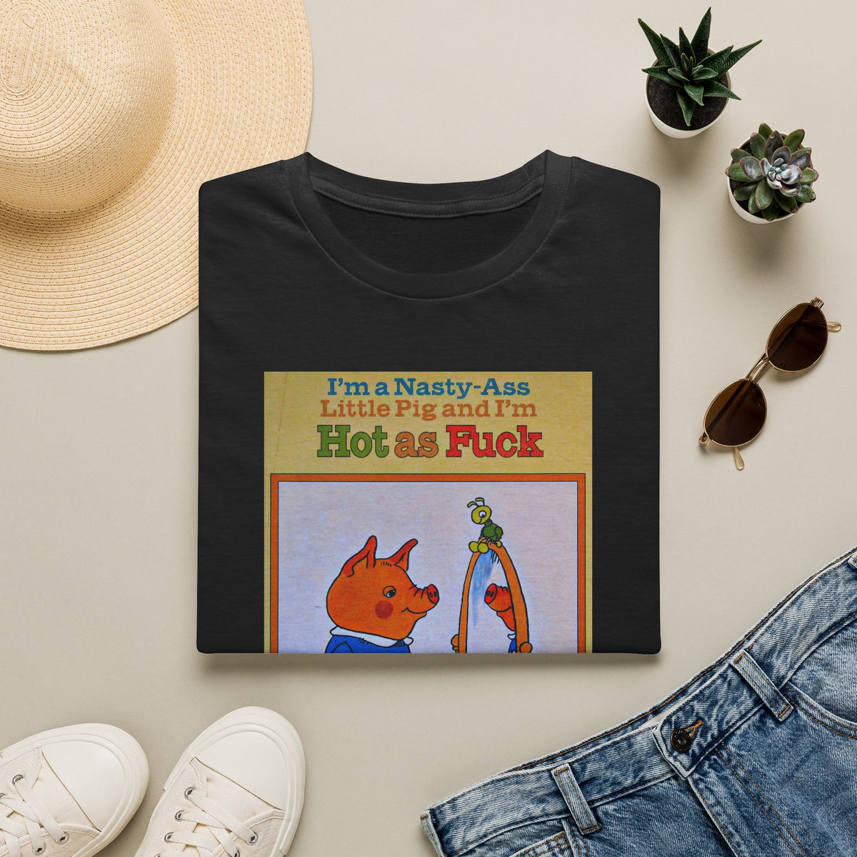 Nasty Ass Little Pig Shirt | Funny Sarcastic Storybook Graphic Tee | Retro Children's Book Meme T-Shirt | Unapologetic Humor Apparel