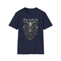 Forsaken Horned Skull Graphic Tee | Gothic Runes & Crossed Axes T-Shirt