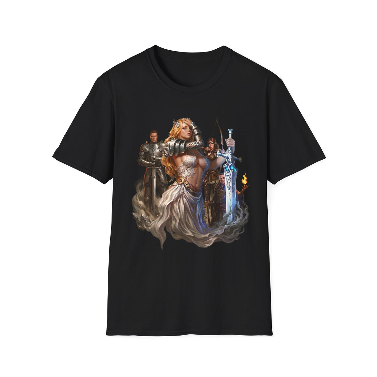 Fantasy Heroine Graphic Tee | Warrior Princess & Great sword T-Shirt | Dungeons and Dragons RPG Party Shirt | Dark Fantasy Graphic Tee