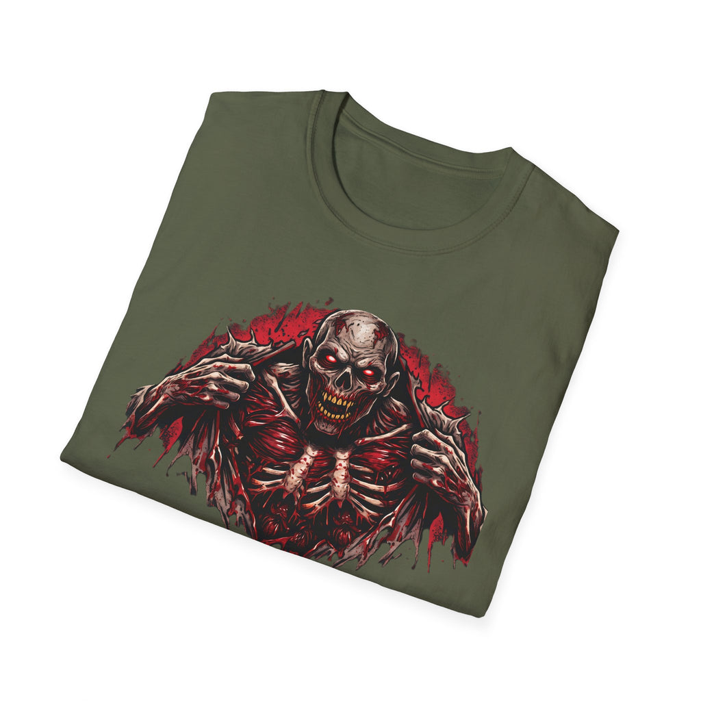 Ripped Zombie Chest Dark Art Graphic T-Shirt