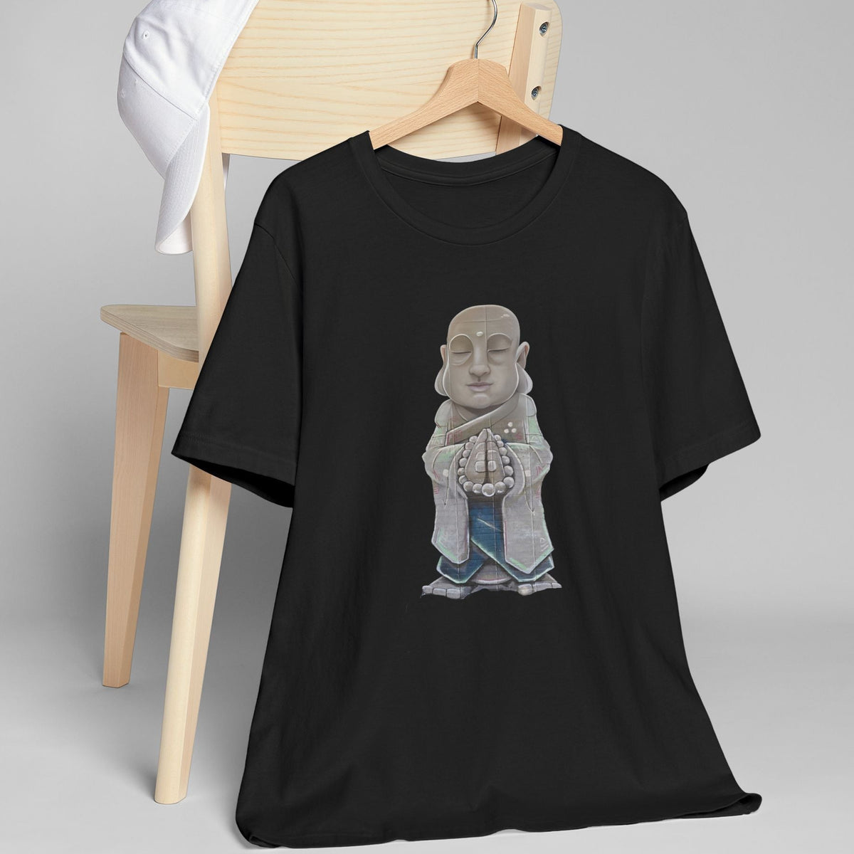 Meditating Monk Graphic T-Shirt | Zen Buddha Street Art Tee
