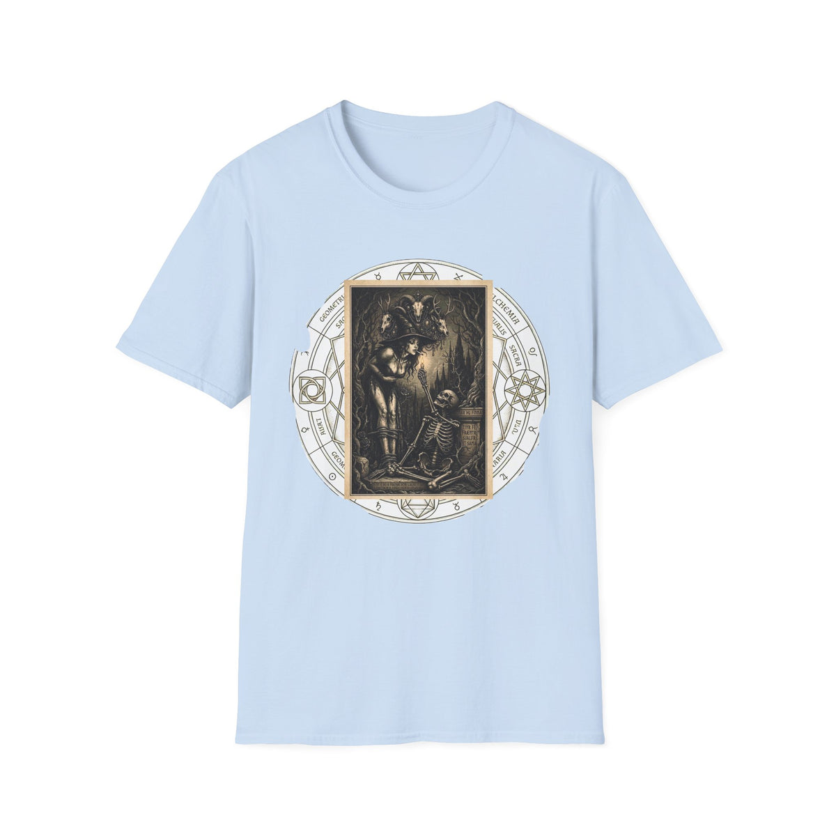 Runic Witch & Skeleton Graphic T-Shirt