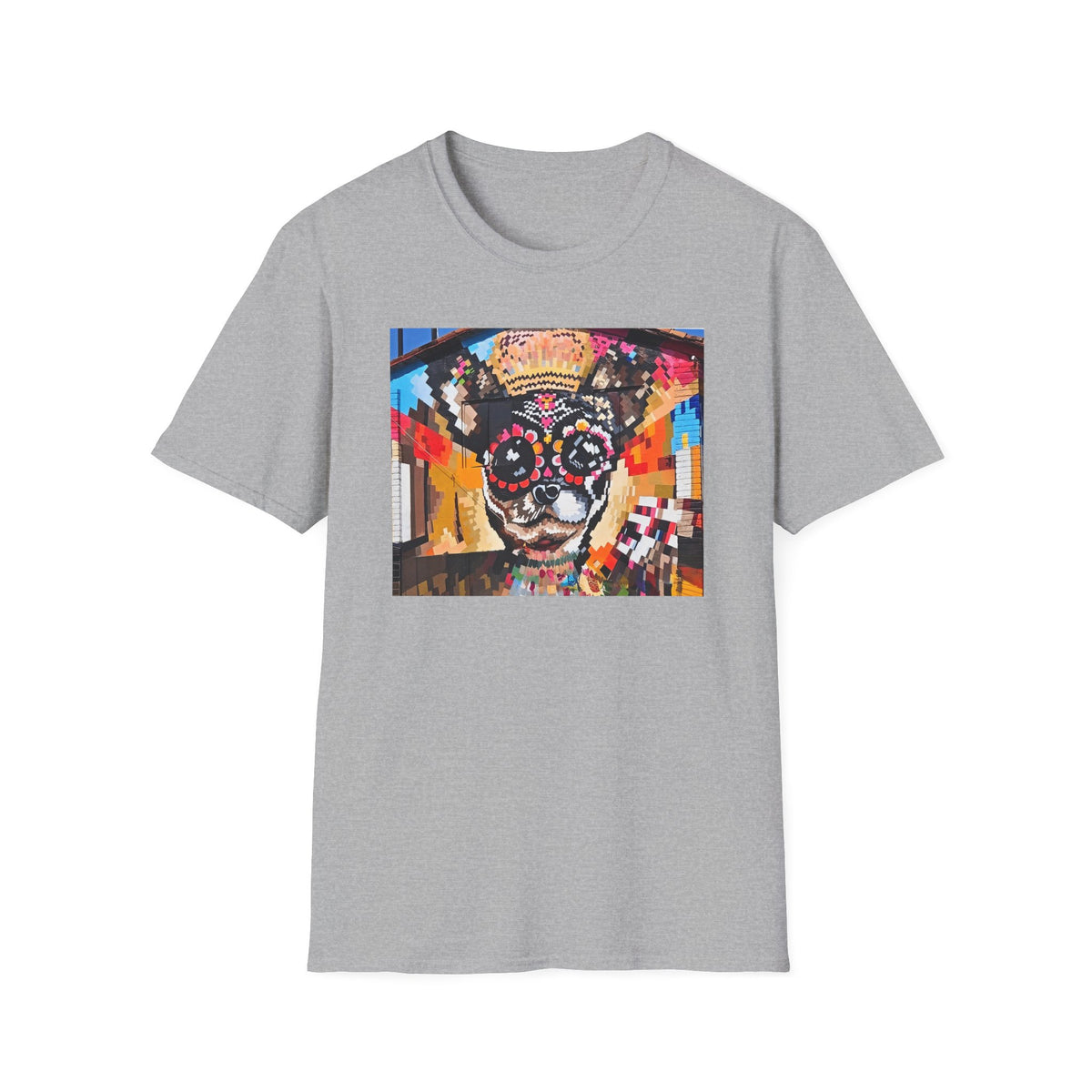 Dia de los Muertos Chihuahua Mural T-Shirt | Sugar Skull Dog Graphic Tee