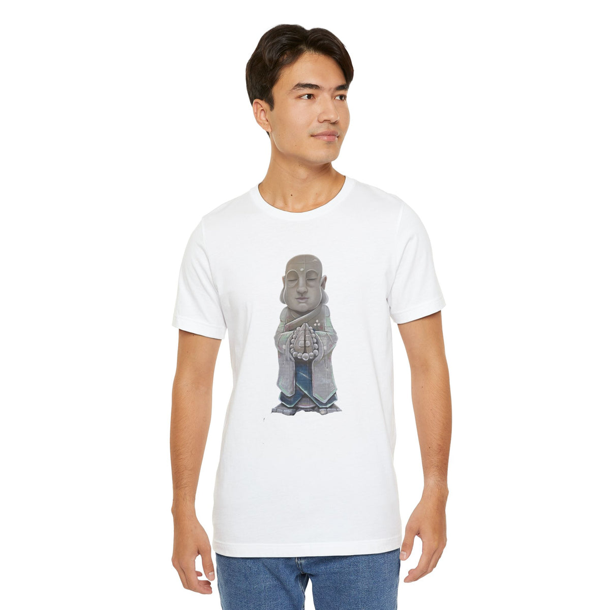Meditating Monk Graphic T-Shirt | Zen Buddha Street Art Tee