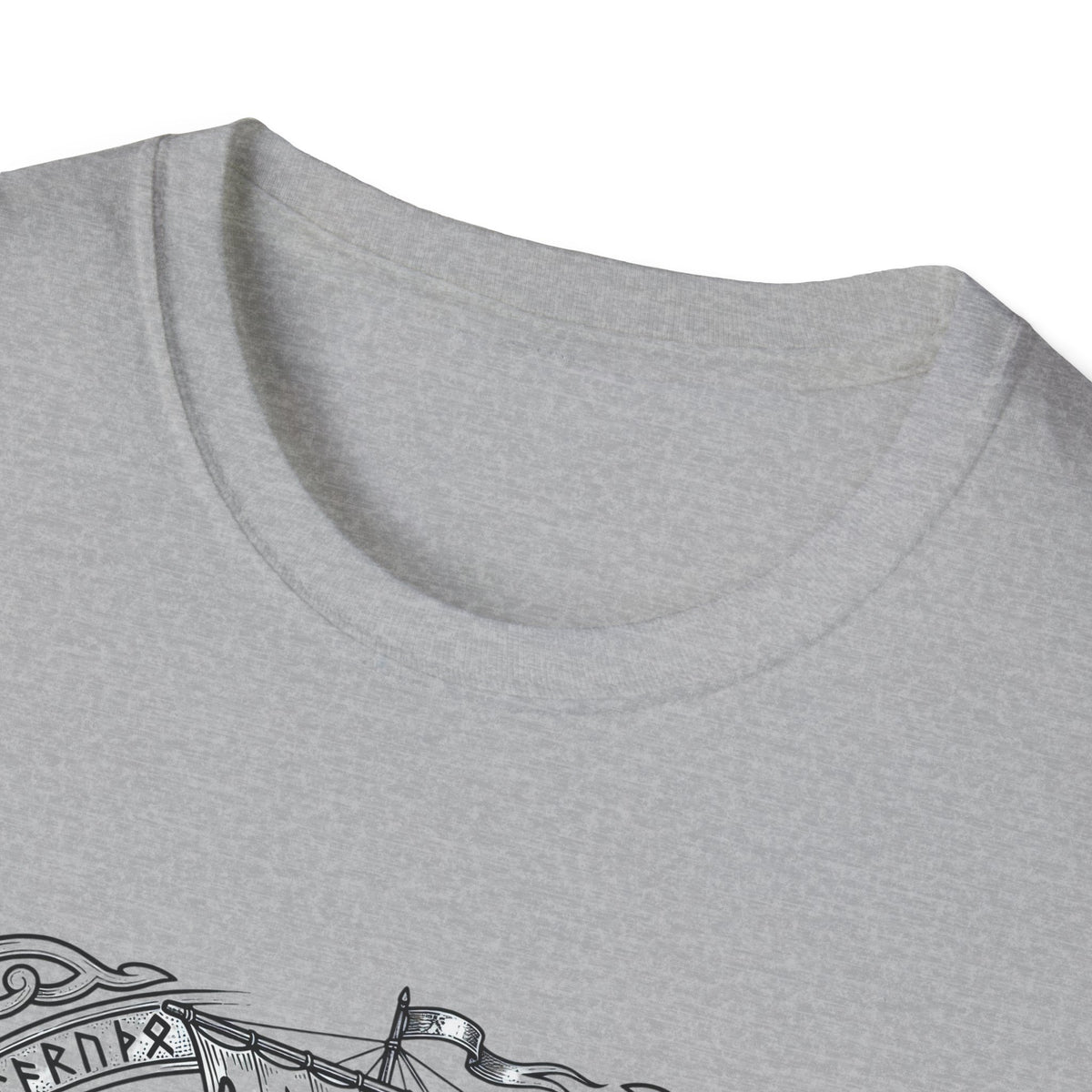 Viking Skull & Longship Graphic Tee | Norse Runes Crossed Swords T-Shirt |Vintage Worn Design Shirt