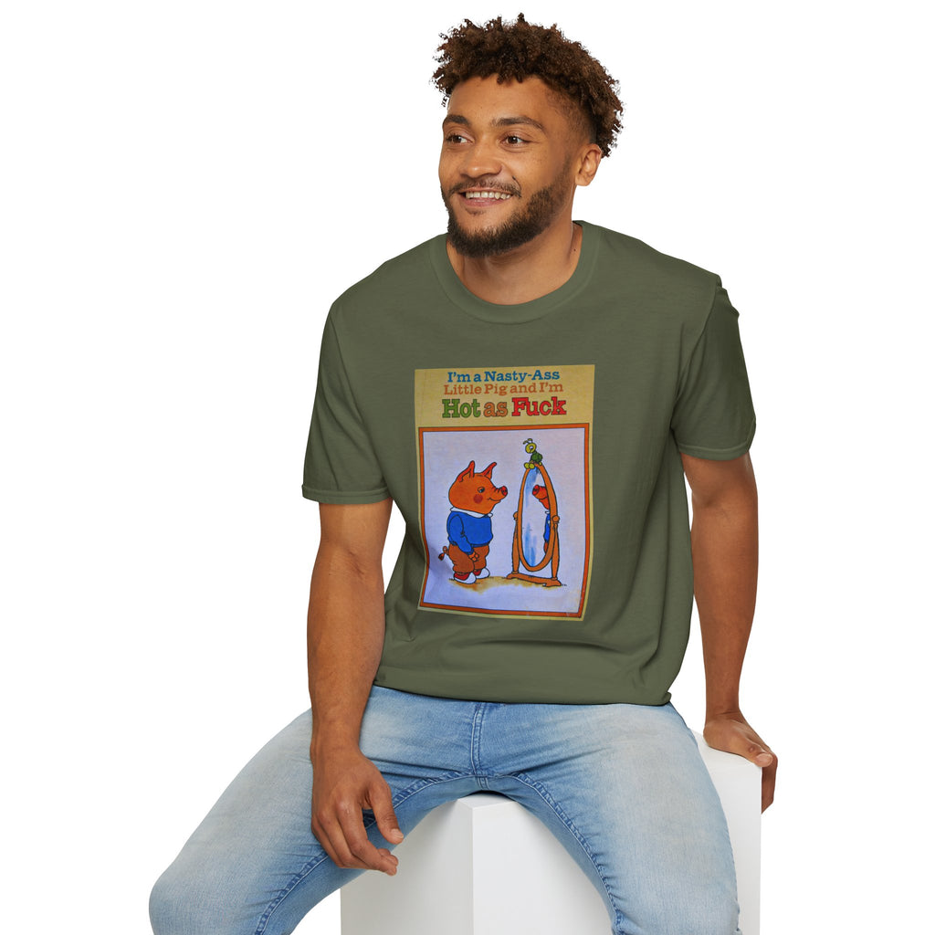 Nasty Ass Little Pig Shirt | Funny Sarcastic Storybook Graphic Tee | Retro Children's Book Meme T-Shirt | Unapologetic Humor Apparel