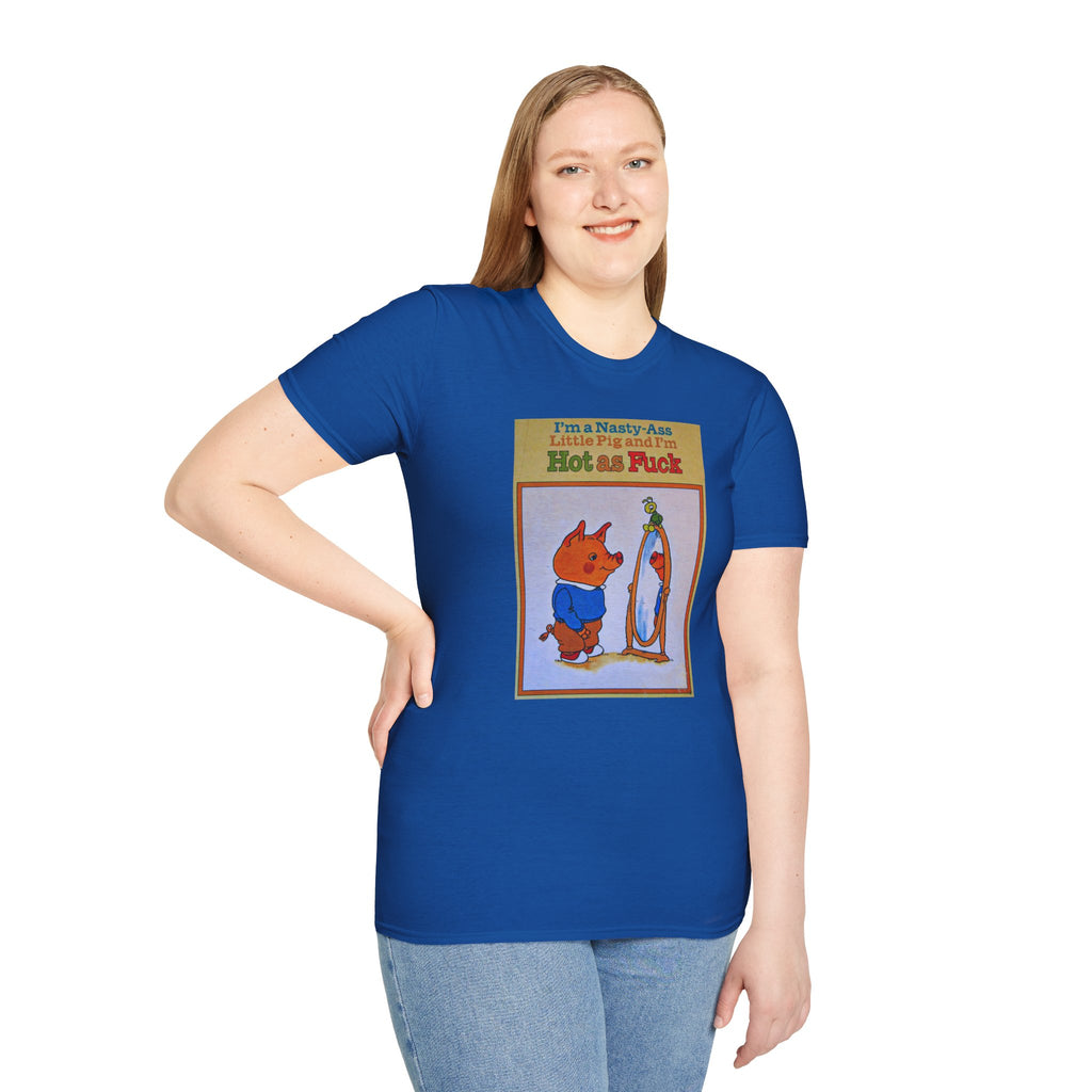 Nasty Ass Little Pig Shirt | Funny Sarcastic Storybook Graphic Tee | Retro Children's Book Meme T-Shirt | Unapologetic Humor Apparel