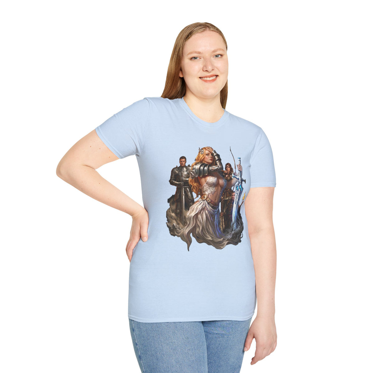 Fantasy Heroine Graphic Tee | Warrior Princess & Great sword T-Shirt | Dungeons and Dragons RPG Party Shirt | Dark Fantasy Graphic Tee
