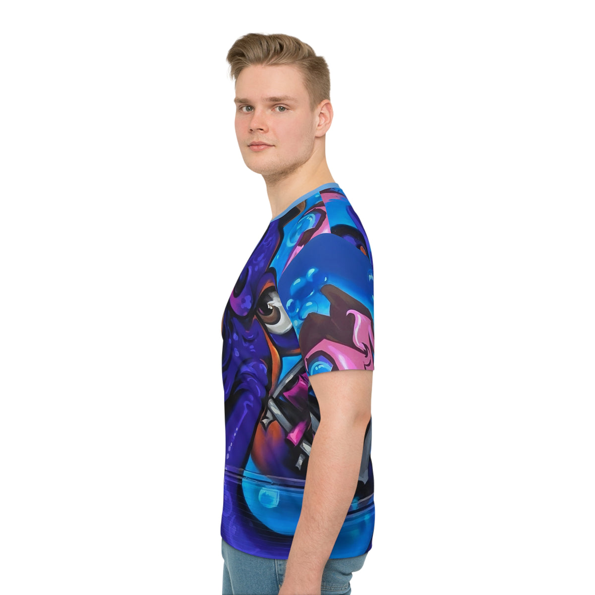 Purple Octopus Graffiti All-Over Print T-Shirt