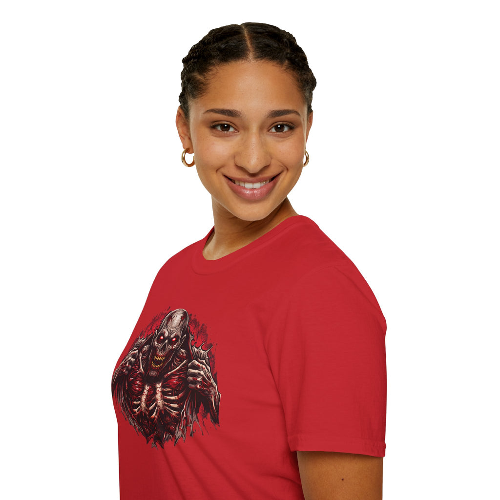 Ripped Zombie Chest Dark Art Graphic T-Shirt