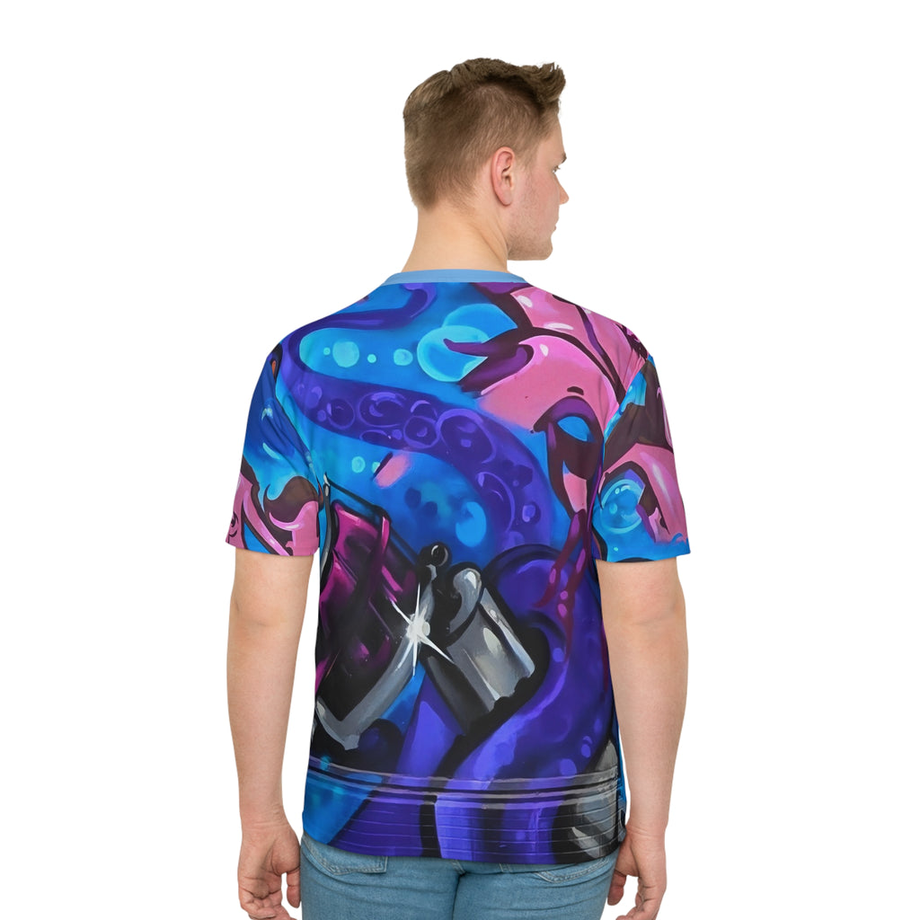 Purple Octopus Graffiti All-Over Print T-Shirt