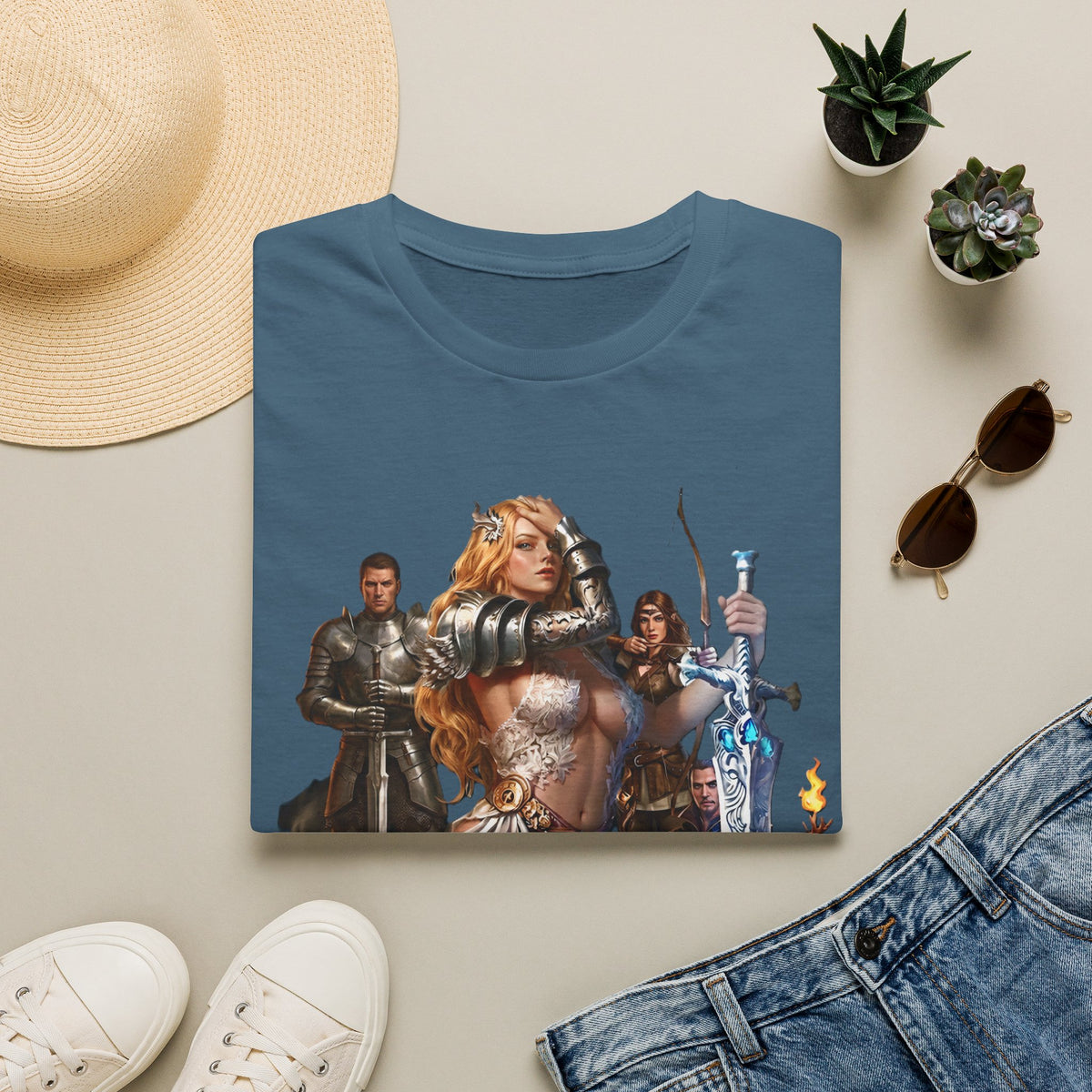 Fantasy Heroine Graphic Tee | Warrior Princess & Great sword T-Shirt | Dungeons and Dragons RPG Party Shirt | Dark Fantasy Graphic Tee
