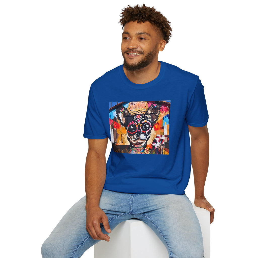 Dia de los Muertos Chihuahua Mural T-Shirt | Sugar Skull Dog Graphic Tee