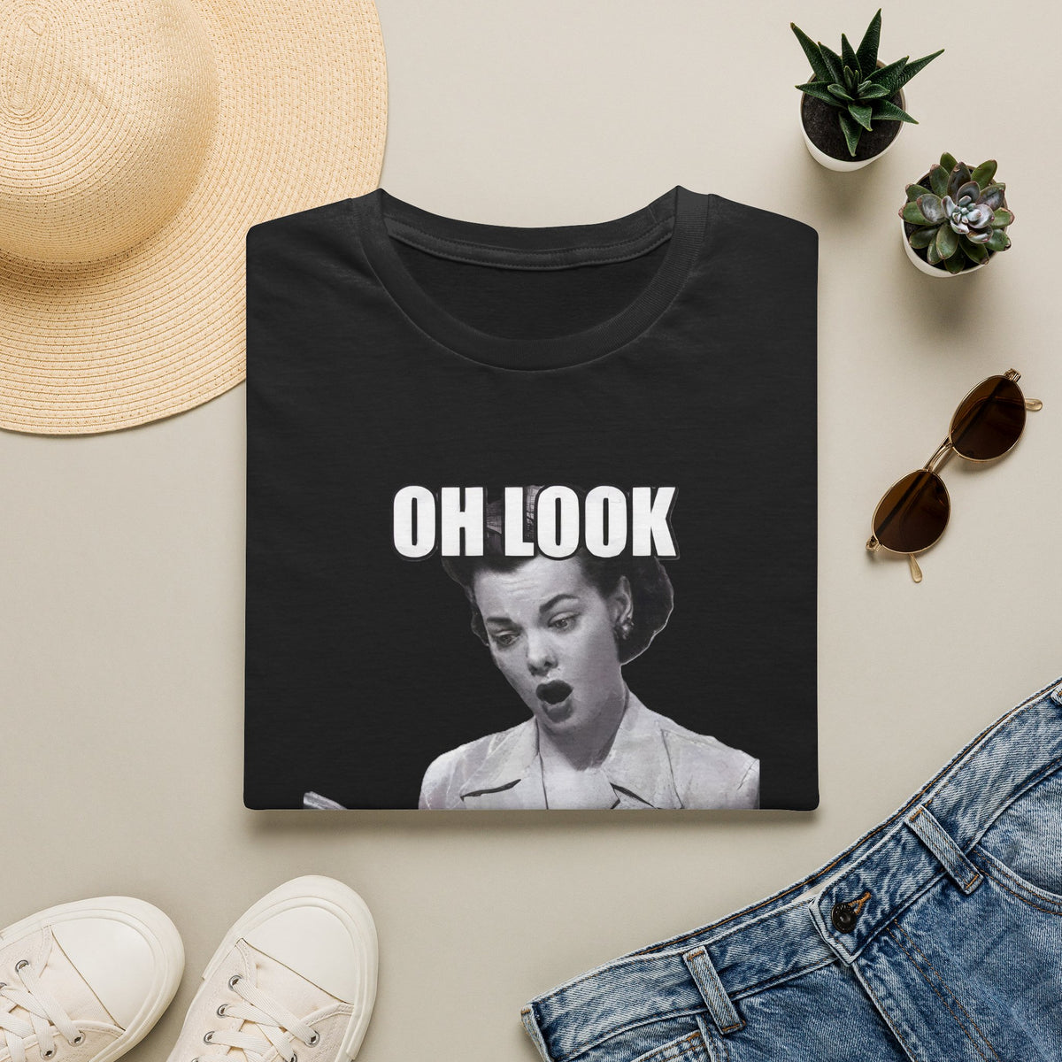 Funny Sarcastic Retro Meme Graphic Tee | Oh Look Nobody Gives A Shit T-Shirt