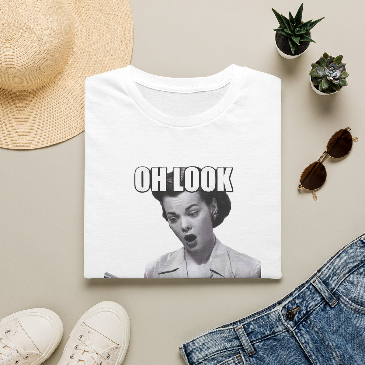 Funny Sarcastic Retro Meme Graphic Tee | Oh Look Nobody Gives A Shit T-Shirt