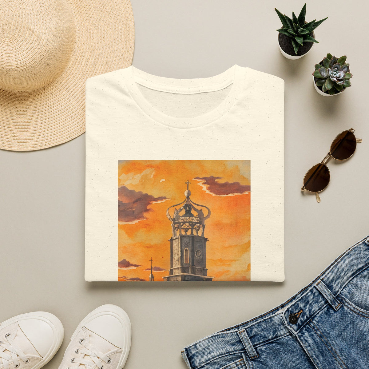 Puerto Vallarta Church Sunset Graphic T-Shirt