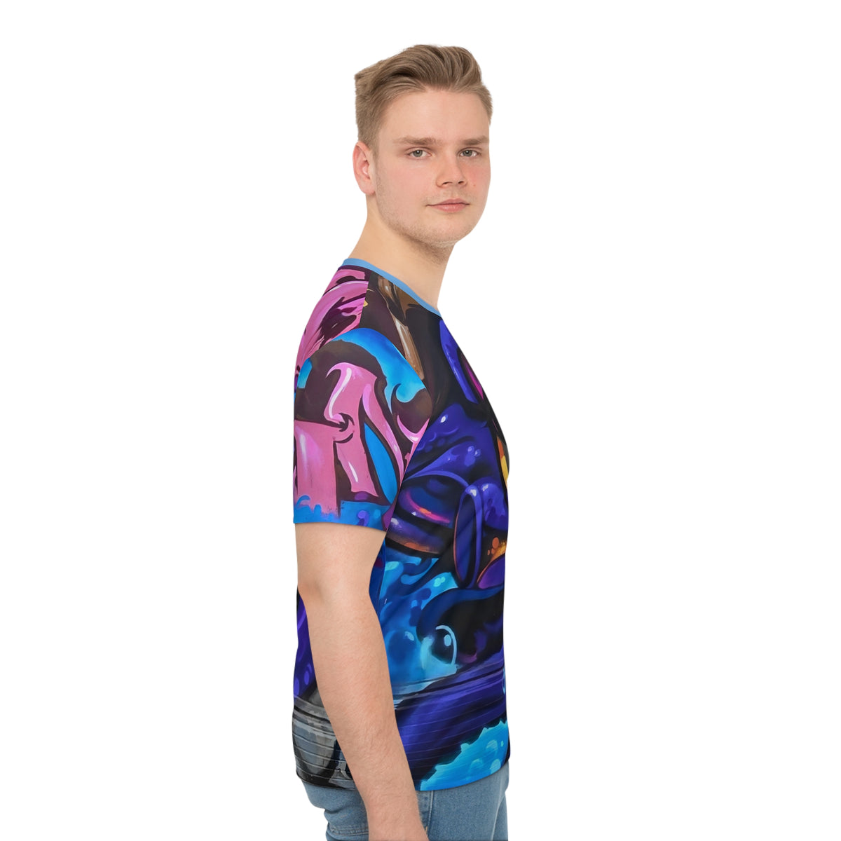 Purple Octopus Graffiti All-Over Print T-Shirt