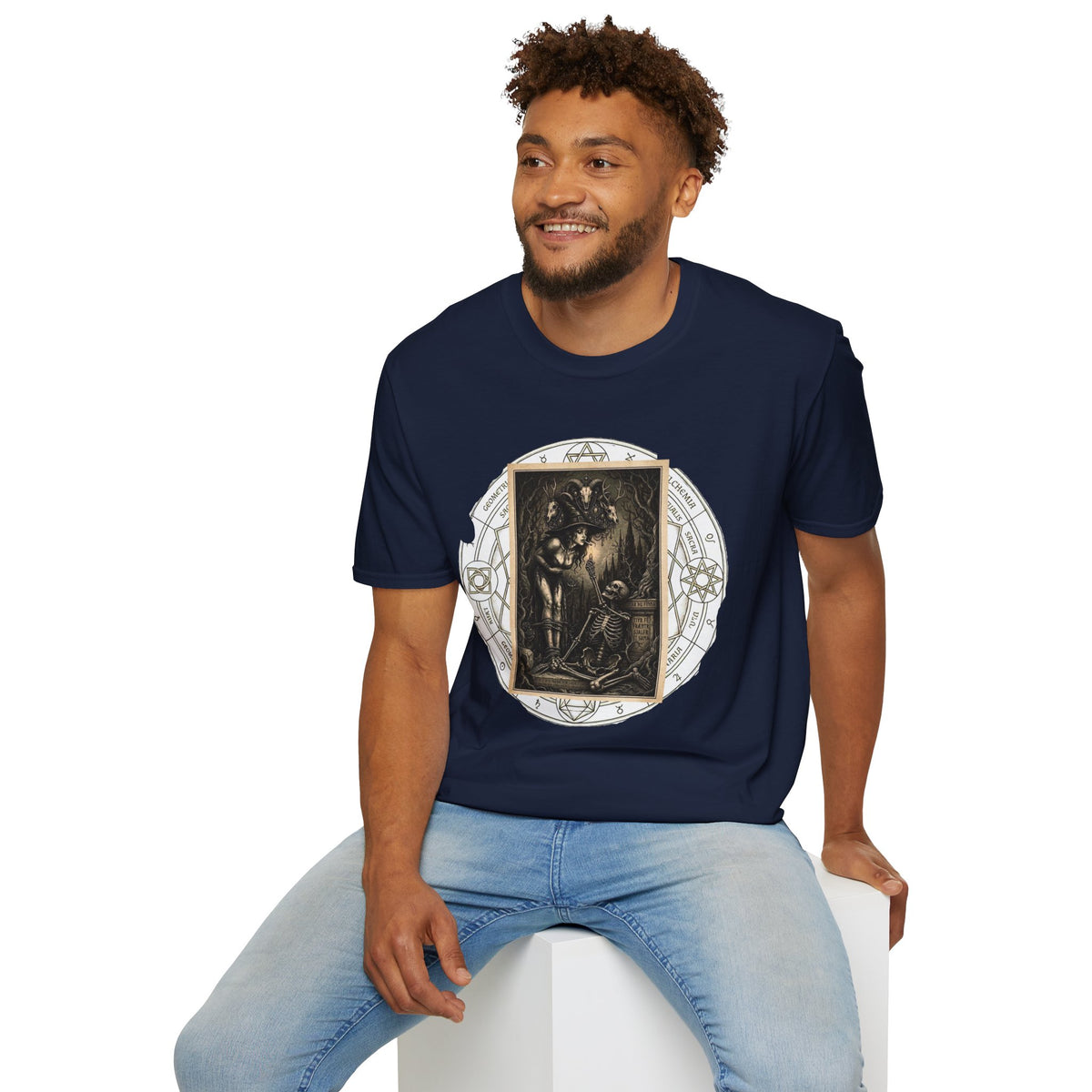 Runic Witch & Skeleton Graphic T-Shirt