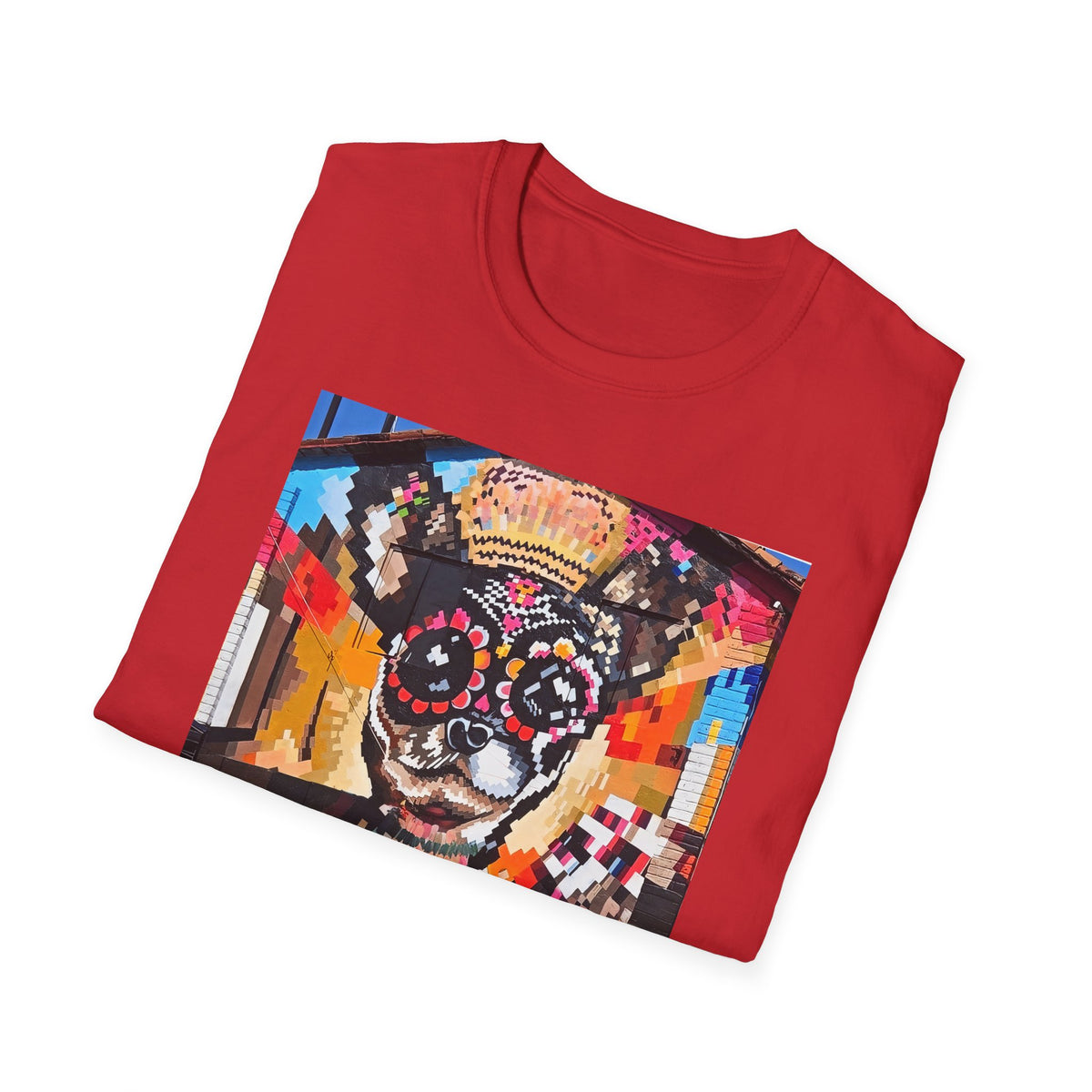 Dia de los Muertos Chihuahua Mural T-Shirt | Sugar Skull Dog Graphic Tee