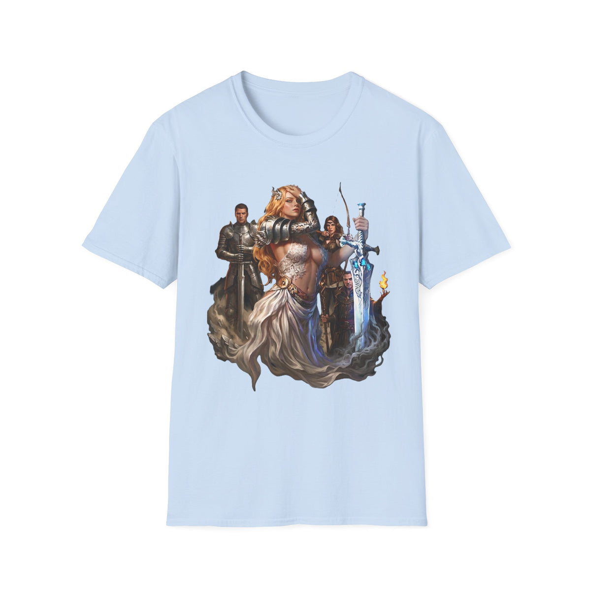 Fantasy Heroine Graphic Tee | Warrior Princess & Great sword T-Shirt | Dungeons and Dragons RPG Party Shirt | Dark Fantasy Graphic Tee
