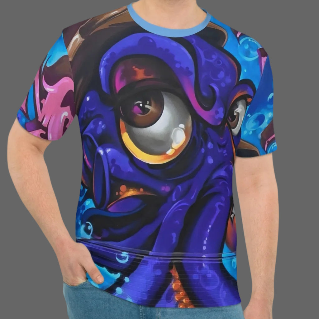 Purple Octopus Graffiti All-Over Print T-Shirt