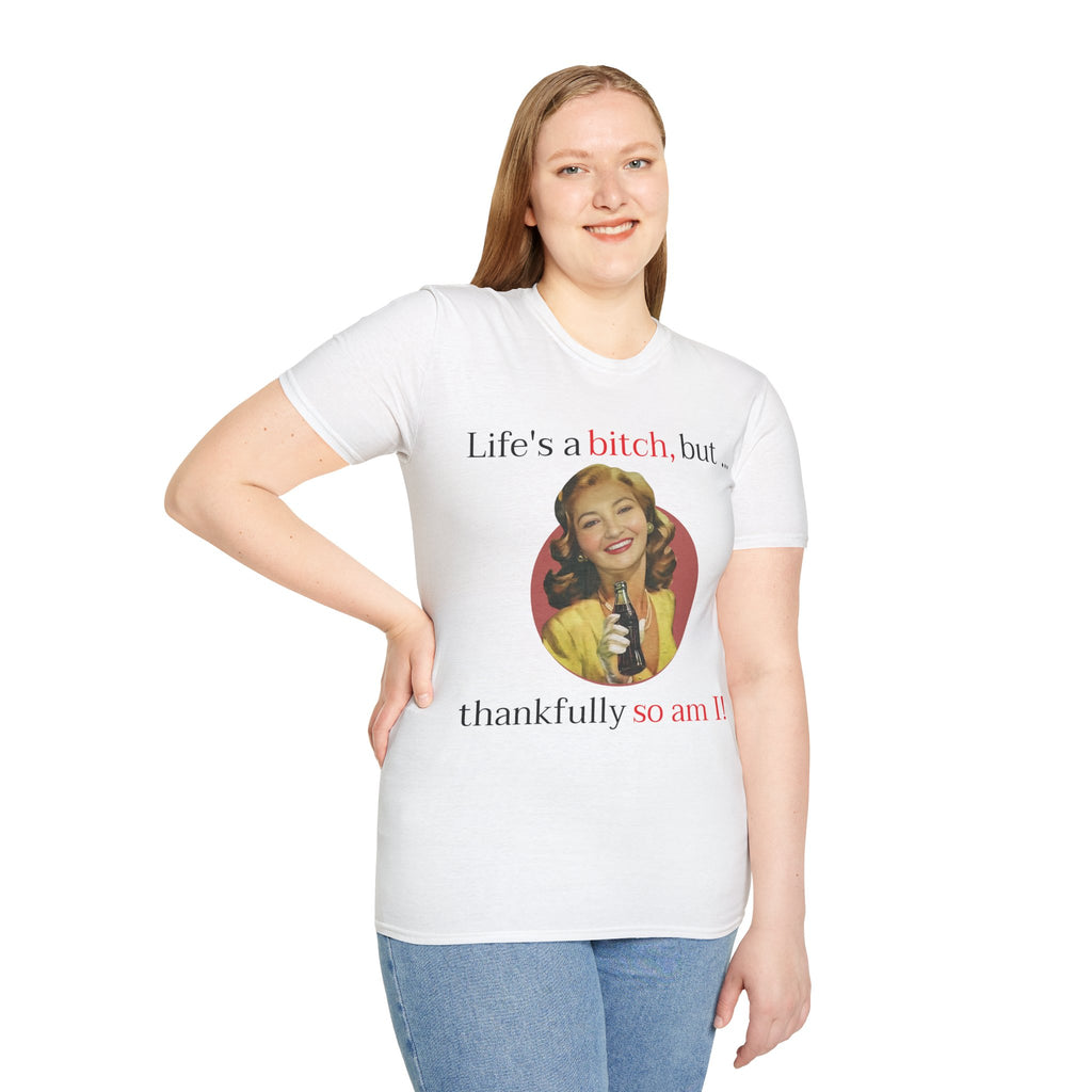 Life's a Bitch So Am I T-Shirt, Sassy Attitude Tee, Funny Profanity Quote Shirt, Retro Vintage Pinup Girl Graphic, Gift for Her, 50s Style