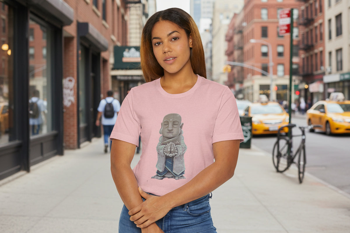 Meditating Monk Graphic T-Shirt | Zen Buddha Street Art Tee