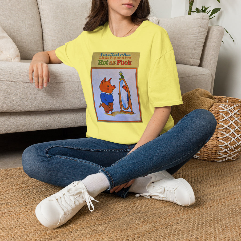 Nasty Ass Little Pig Shirt | Funny Sarcastic Storybook Graphic Tee | Retro Children's Book Meme T-Shirt | Unapologetic Humor Apparel