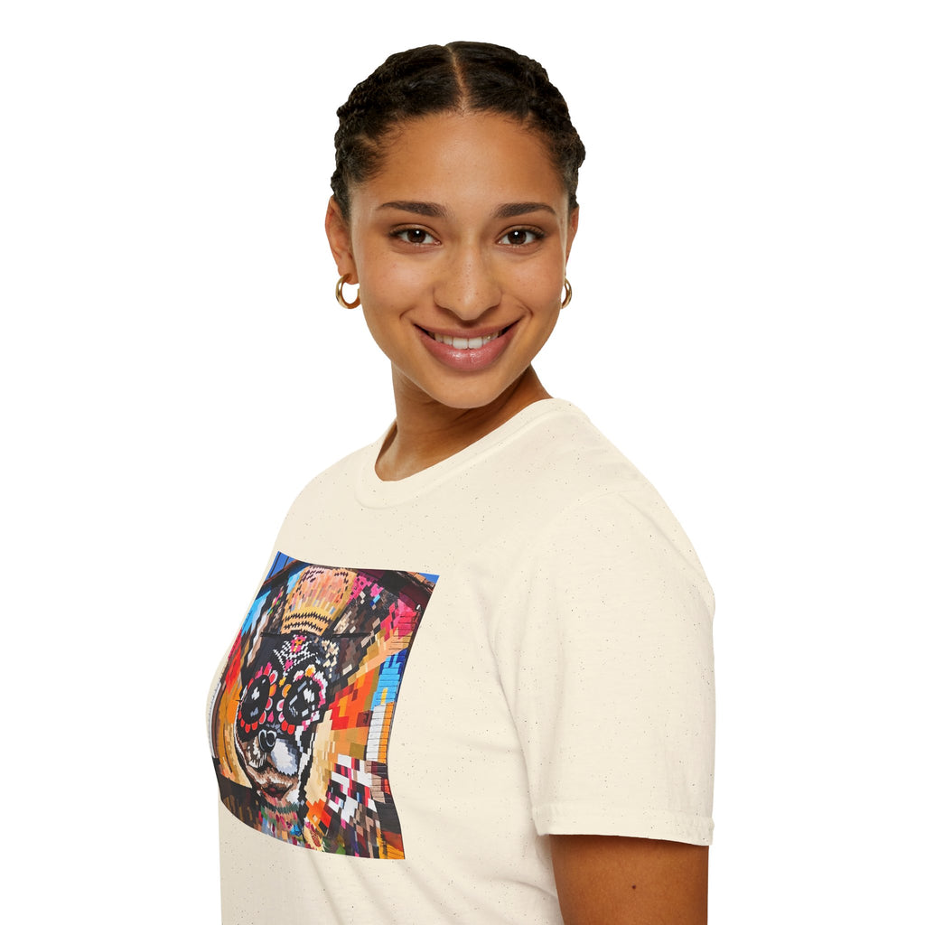 Dia de los Muertos Chihuahua Mural T-Shirt | Sugar Skull Dog Graphic Tee