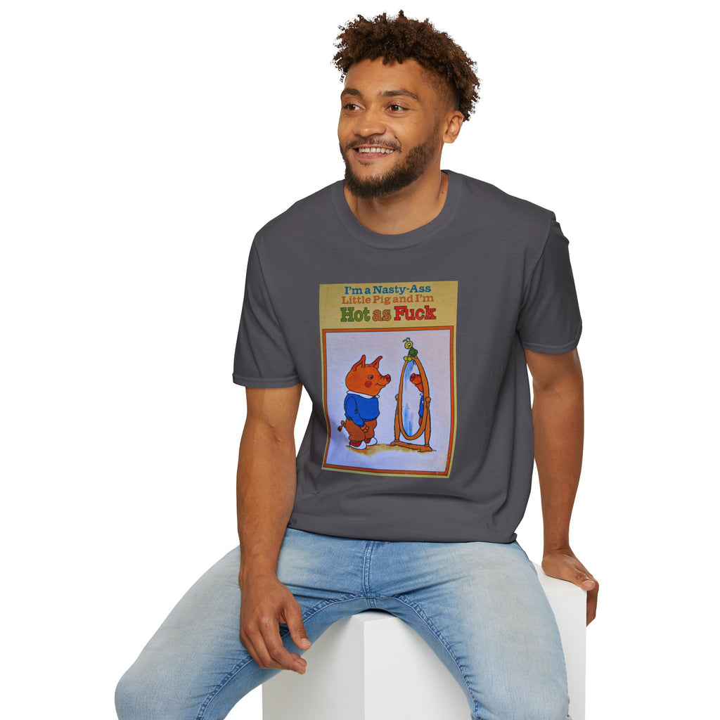 Nasty Ass Little Pig Shirt | Funny Sarcastic Storybook Graphic Tee | Retro Children's Book Meme T-Shirt | Unapologetic Humor Apparel