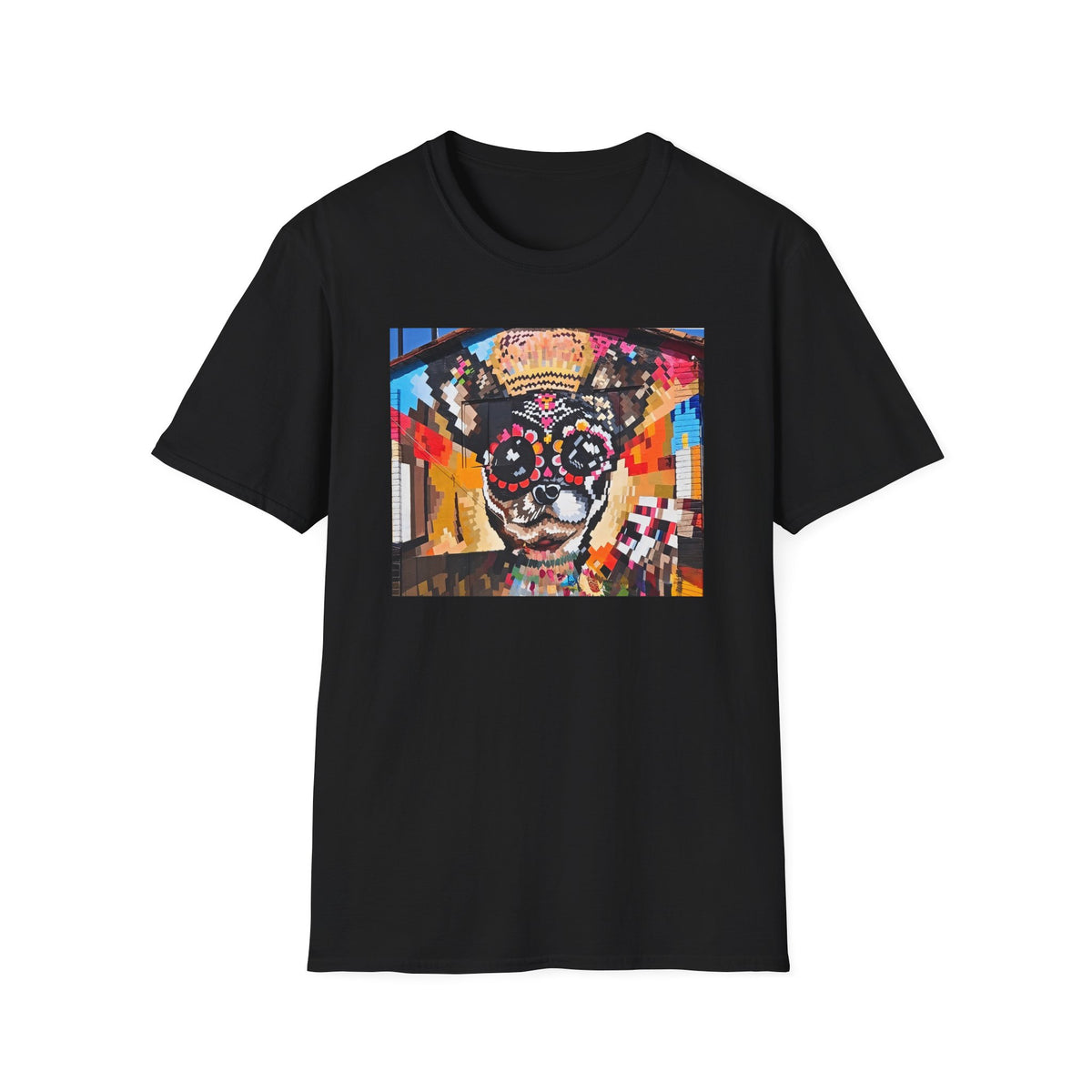 Dia de los Muertos Chihuahua Mural T-Shirt | Sugar Skull Dog Graphic Tee