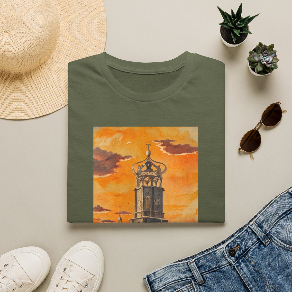 Puerto Vallarta Church Sunset Graphic T-Shirt