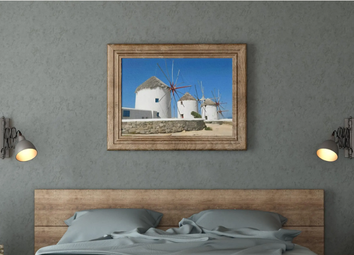 Mykonos Island Scenic Windmill Art Print