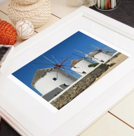 Mykonos Island Scenic Windmill Art Print