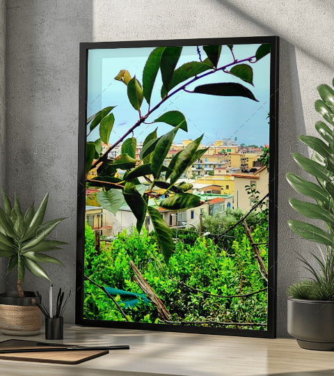 Italian Coastal Sorrento Photography Print | Mediterranean Seaside Town & Ocean View Wall Art