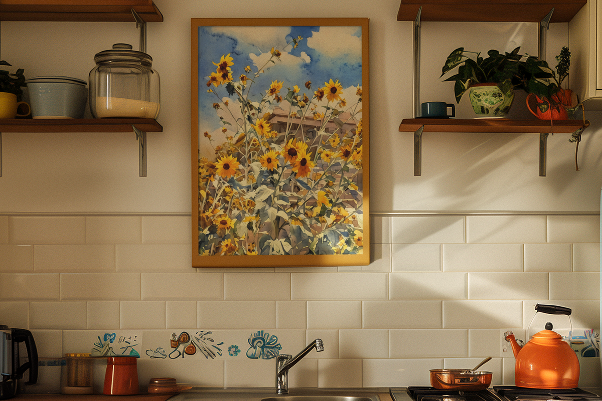 Sunflower Wall Art Printable - Instant Digital Download