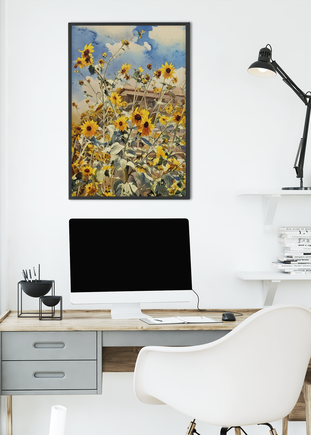 Sunflower Wall Art Printable - Instant Digital Download