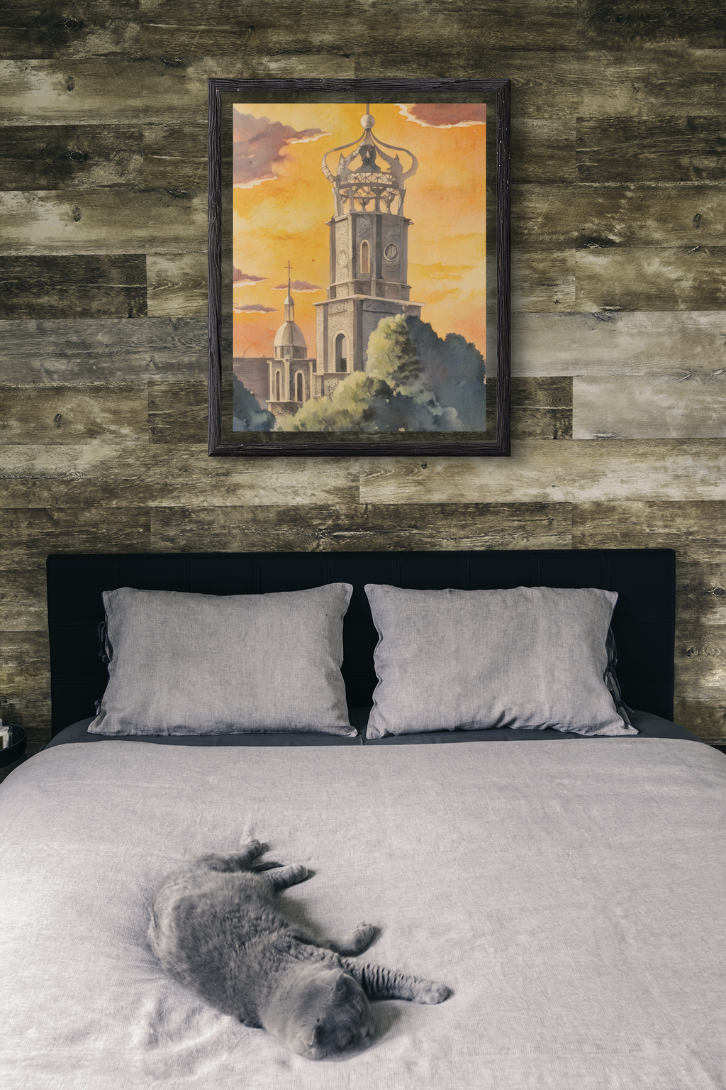 Puerto Vallarta Cathedral Watercolor Art Print