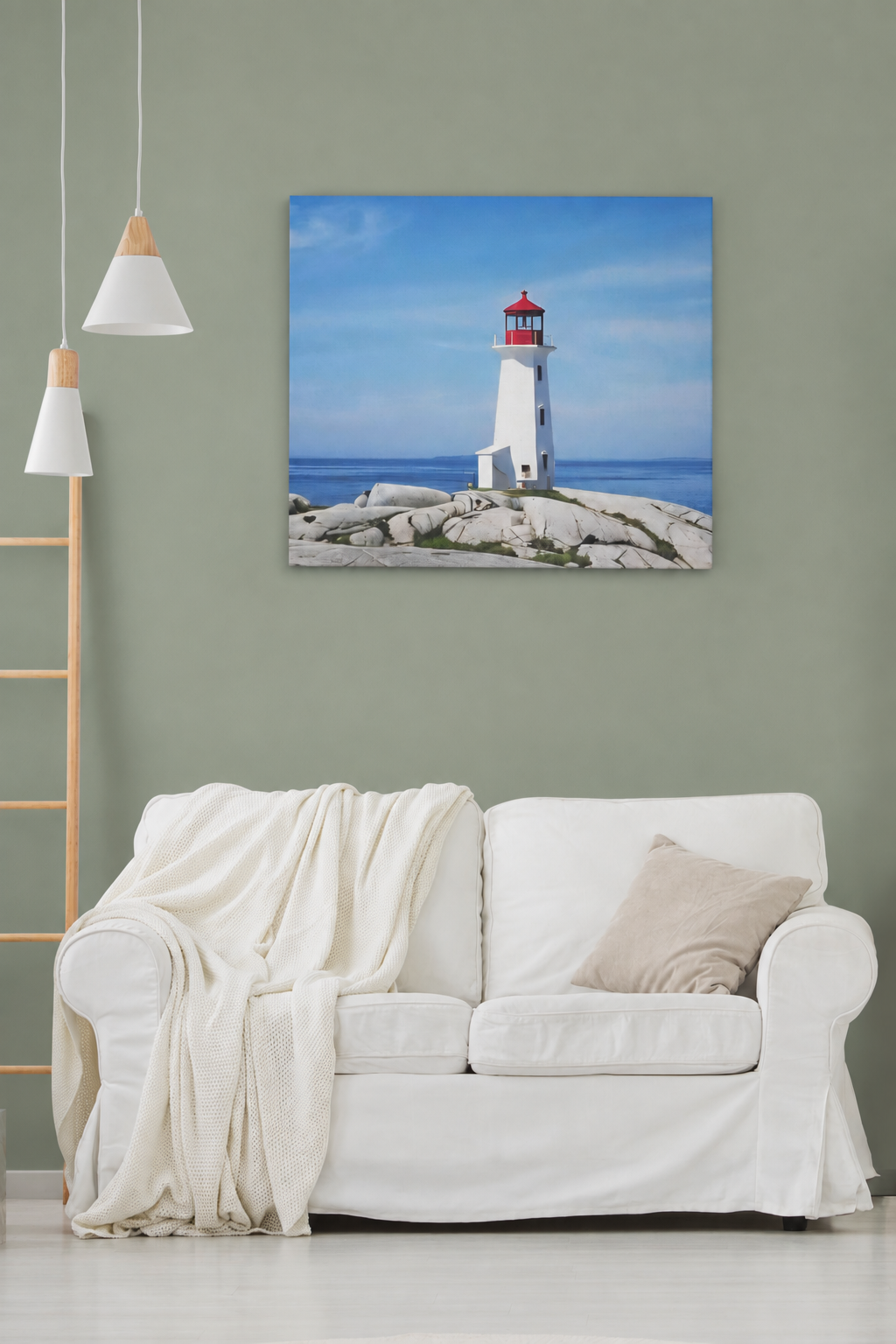 Peggy's Cove Lighthouse Canvas Print - Beautiful Nova Scotia Art - Perfect Home Decor Gift