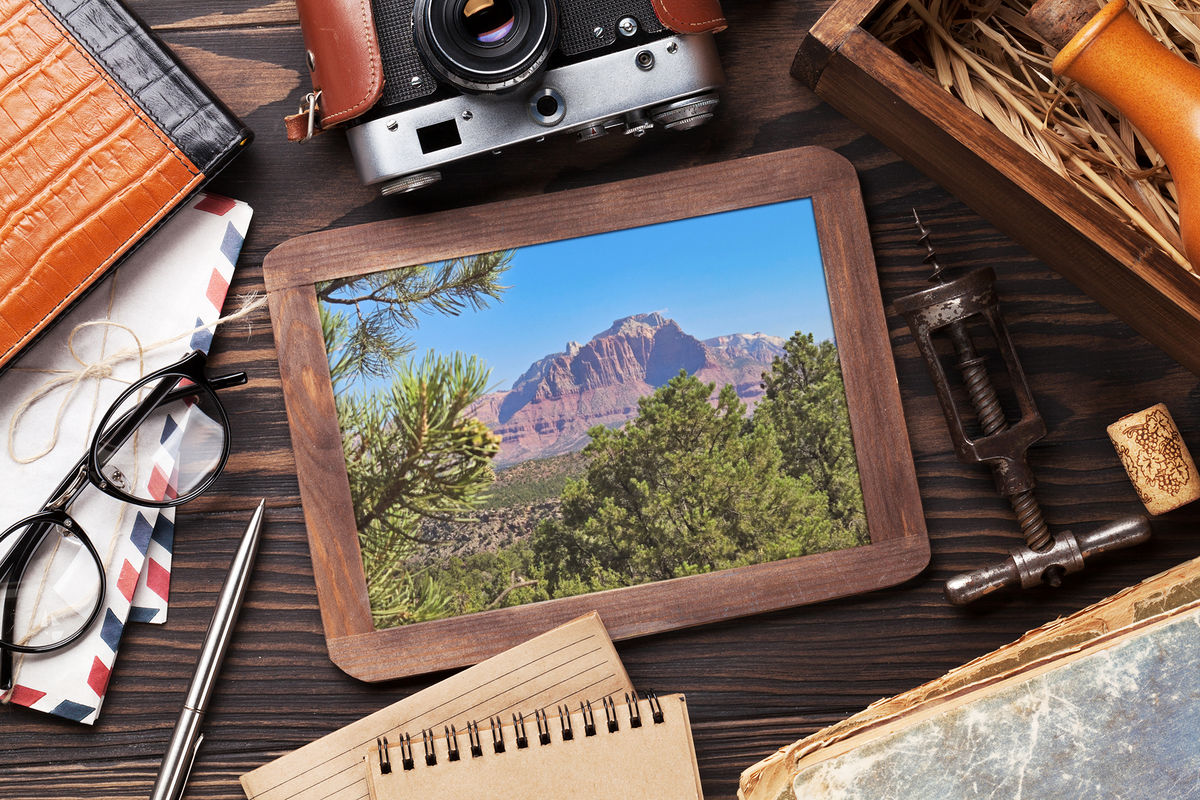 The Watchman Zion Print | Utah Red Rocks & Pine Tree Landscape | Zion National Park Wall Art | Southwest Desert Fine Art Poster