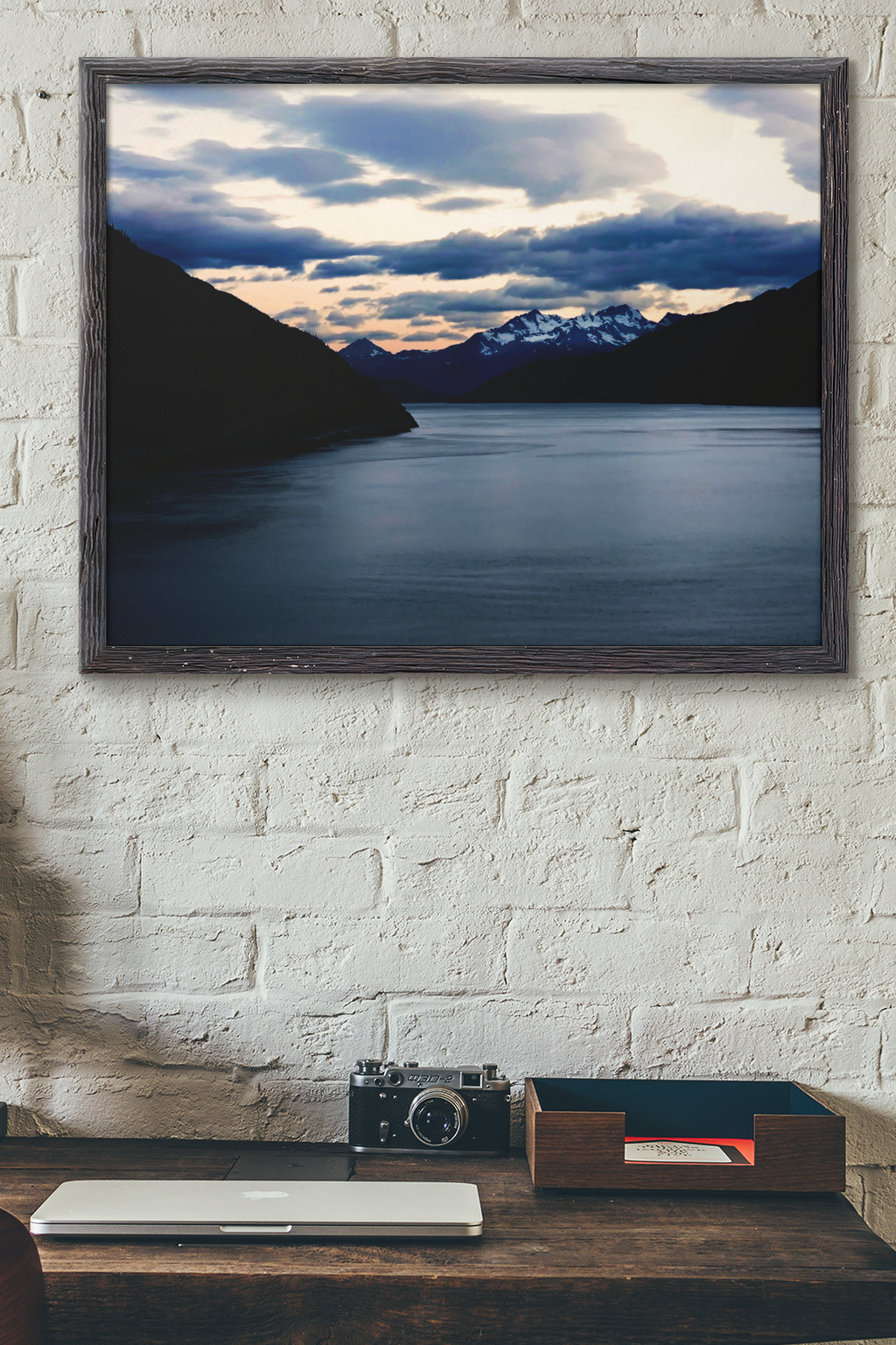 Juneau Alaska Inside Passage Twilight Print | Dramatic Fjord & Snow-Capped Peak Wall Art