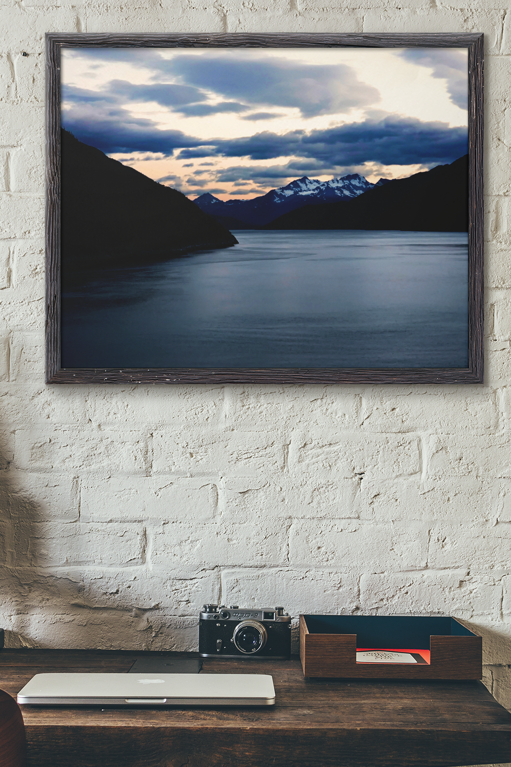 Juneau Alaska Inside Passage Twilight Print | Dramatic Fjord & Snow-Capped Peak Wall Art