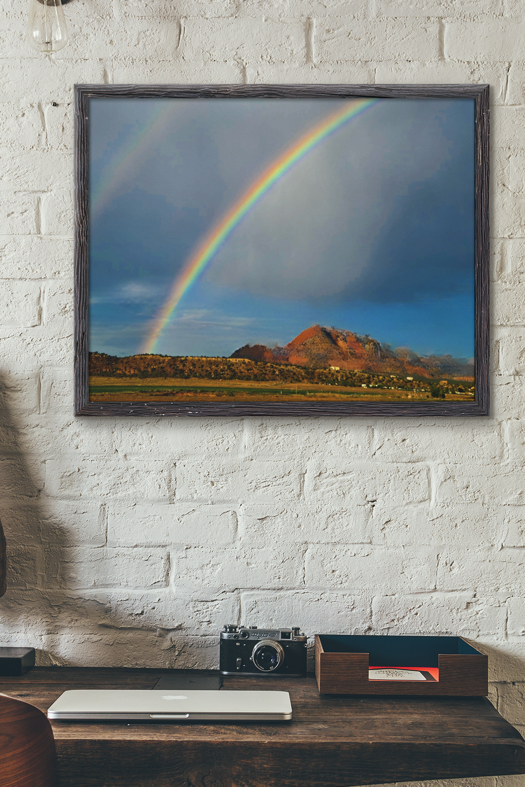 Double Rainbow Zion National Park Wall Art | Utah Red Rock Landscape Fine Art Print